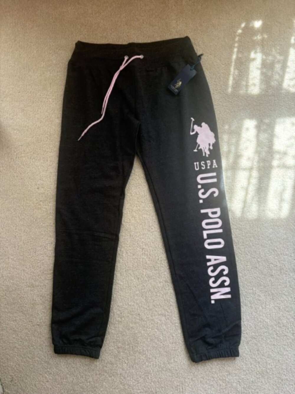 USPA U.S. Polo Association SLP0739 Women's Printed French Terry Boyfriend Jogger